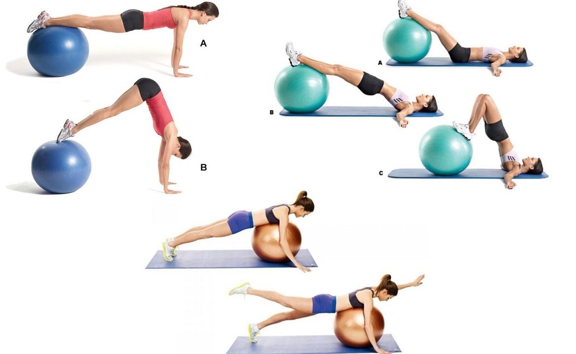 Fitball'da omurga osteokondrozunu önlemek için etkili egzersizler